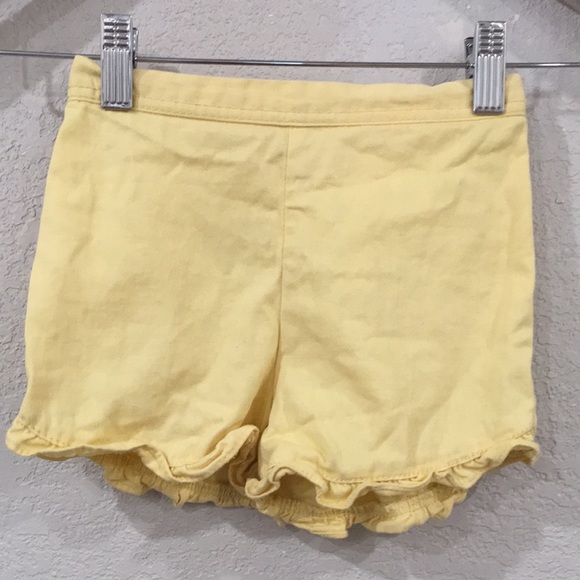 Park Bench Kids‎ Girls Sz 4T Yellow Ruffle Pull On Shorts 100% Cotton - Picture 1 of 6